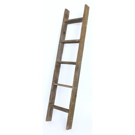 BarnwoodUSA Rustic 5 Foot Decorative Bookcase Ladder, 100% 