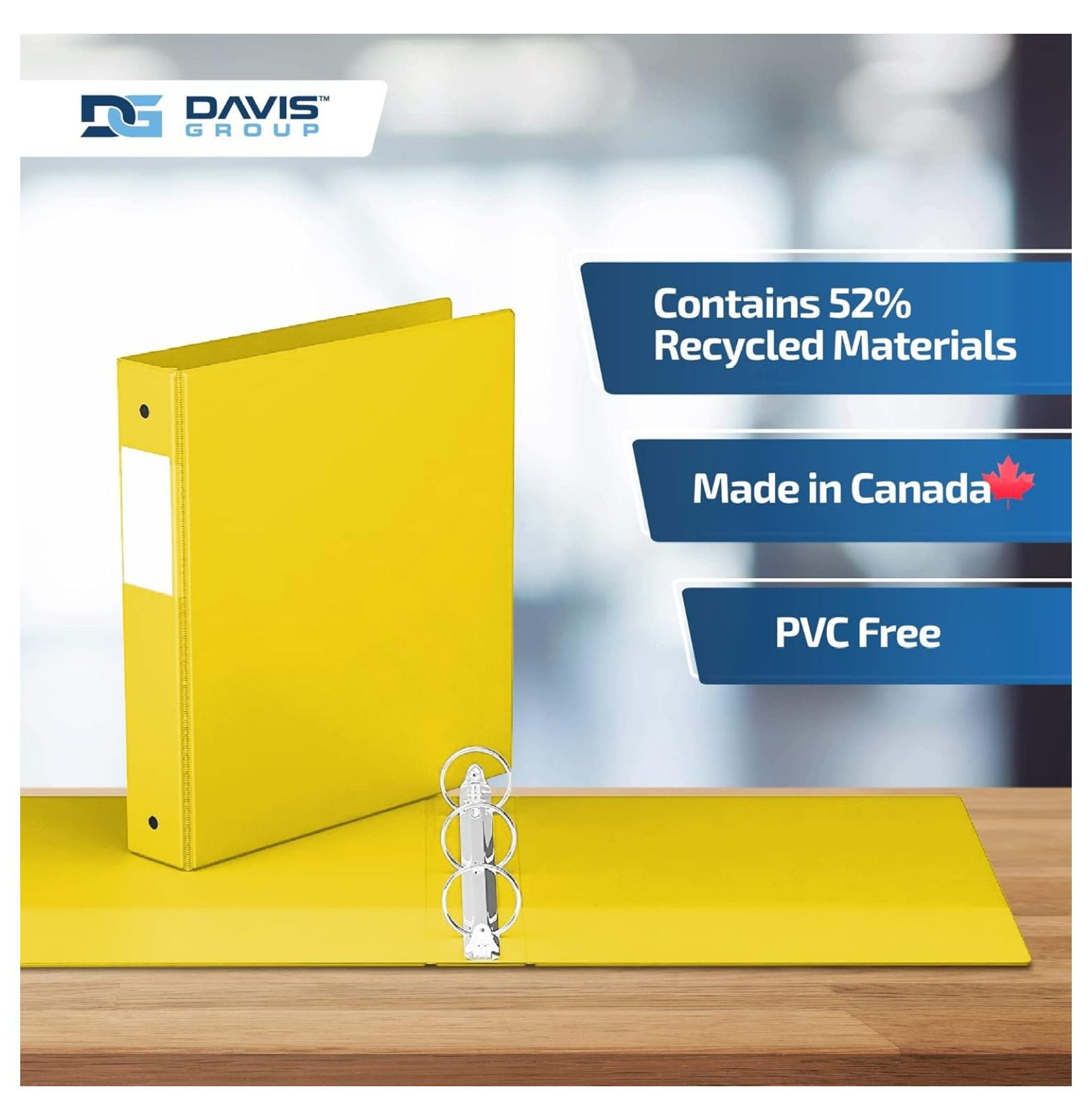 Premium Economy 6-Pack 3-Ring Binders for School or Office, Round-Ring Binders, 1.5 Inch, Yellow