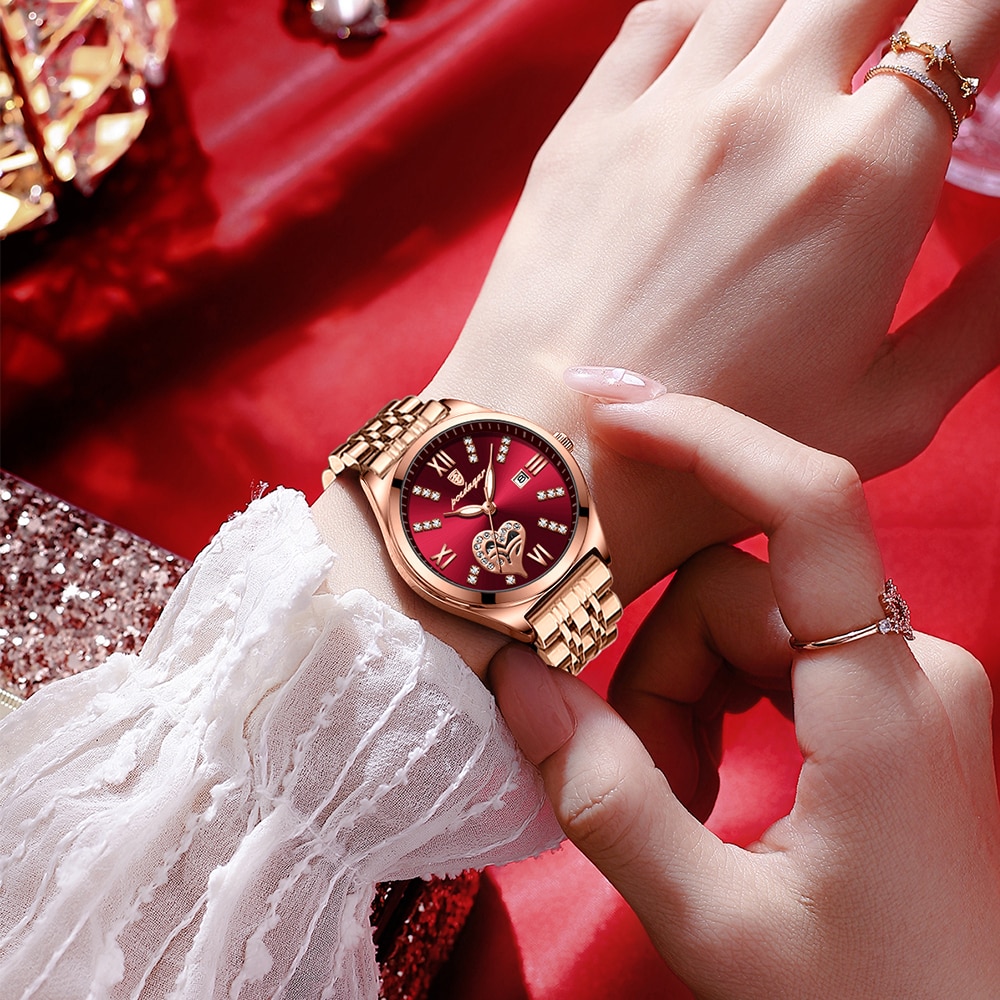 Poedagar Women Watches Fashion Rose Gold Stainless Stain Steel Ladies Watch Waterproof Quarzt Wristwatch Romatic Girlfriend Gift - Quartz Wristwatches - image 5 of 7