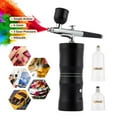 thumbnail image 3 of 0.3mm Portable Airbrush Wireless Air Compressor Kit Spray Gun for Cake Painting Nail Art Makeup Facial Steamer (black), 3 of 7