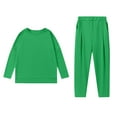 thumbnail image 3 of VBTAPA Sweatsuit for Women 2 Piece Outfits Crewneck Tops and Long Sweatpants Matching Lounge Sets Casual Tracksuit Set with Pockets Green S, 3 of 7