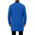 thumbnail image 4 of ZACPNCV Men's Long Cardigan Coat Solid Color Collarless Coat Open Front Button Down Jacket with Pockets Casual Slim Fit Winter Overcoat, 4 of 7