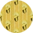 thumbnail image 1 of Ahgly Company Tapis Rond Lavable en Machine Intérieur Transitionnel Jaune Banane, 4 Pieds Rond, 1 of 7