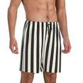 thumbnail image 2 of Fotbe Black And White Thick Stripes Pantalones Cortos de Pijama para Hombre, Ropa de Dormir, Pantalones de Pijama Cortos para Hombre-Large, 2 of 6