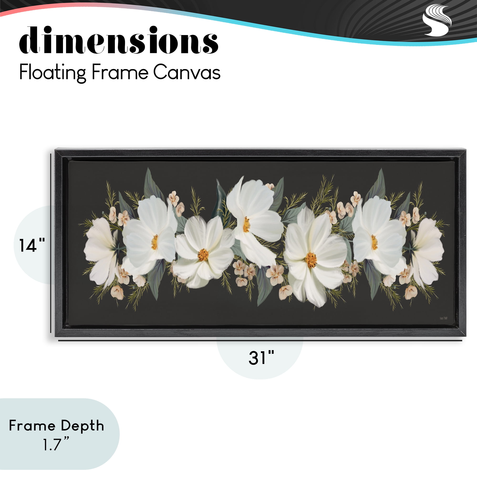 Stupell Industries Line Of Lace Cosmos Black Framed Floater Canvas Wall Art, design by House Fenway