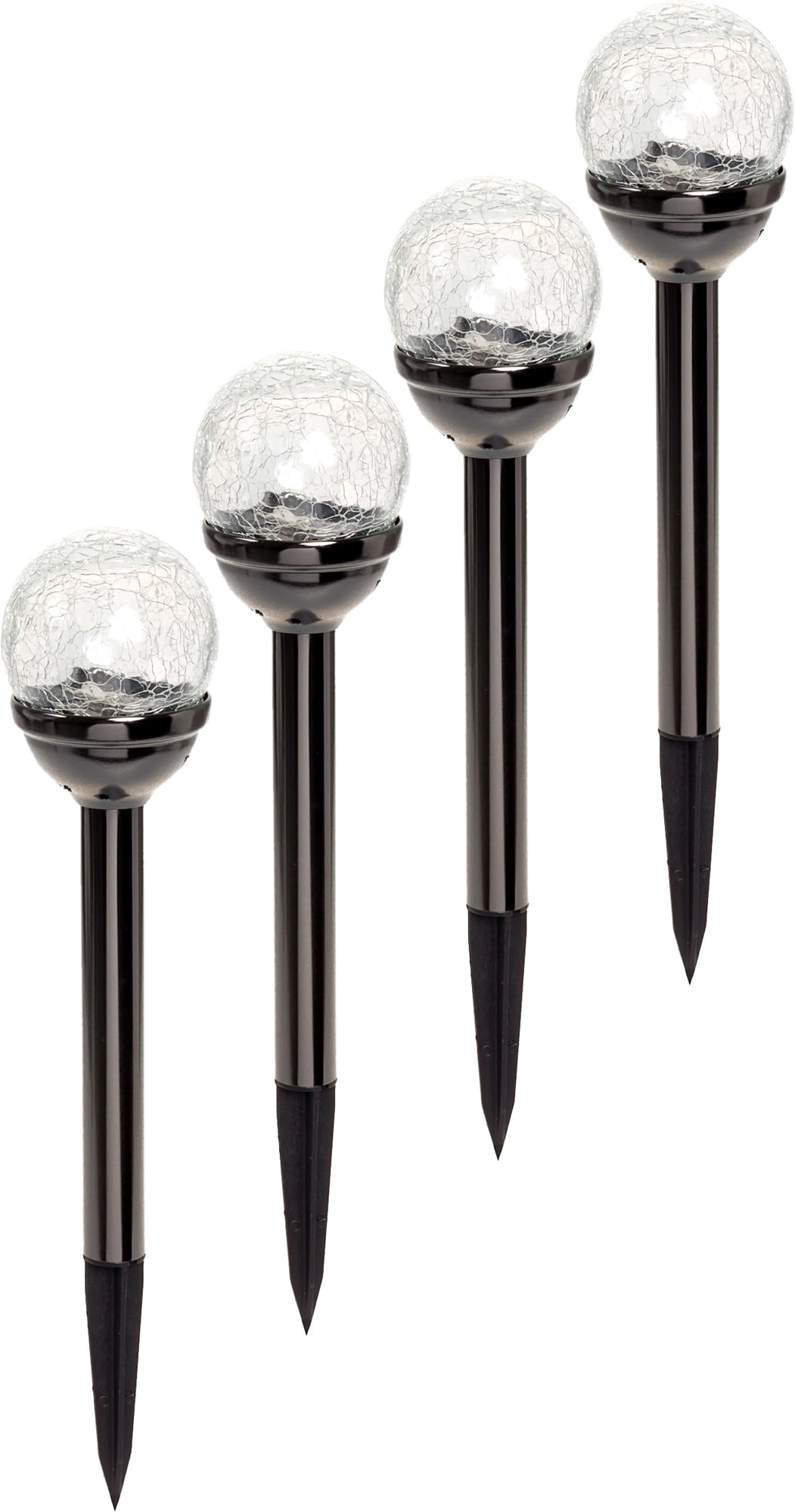 GreenLighting NEW Black Mini Crackle Ball LED Garden Solar Stake Lights