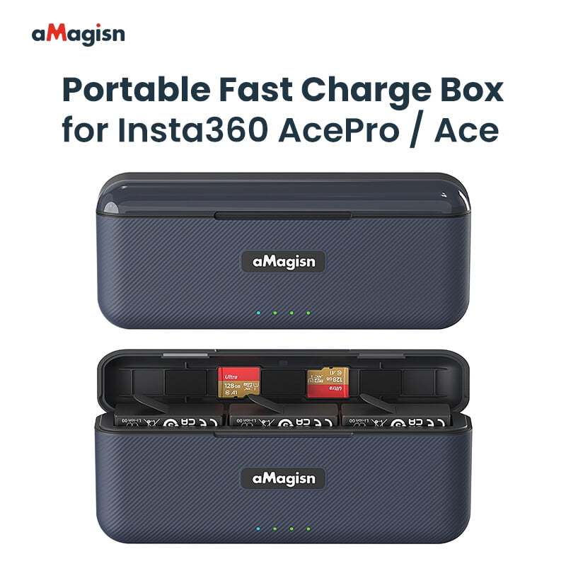 Battery Charger for Insta360 Ace Pro/Insta360 Ace,Quick Charger with USB-C Charging Cable,Support: PD3.0/PD2.0 Fast Charging protocols Simultaneous Charging of 3 Batteries