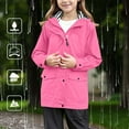 thumbnail image 2 of REDARER Girls Rain Jacket, Hooded Lightweight Windbreaker for Kids, Windproof Softshell Anorak for Autumn Hiking Cycling Walking,Size:5-6 Years, 2 of 8