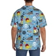 thumbnail image 5 of Wukai Pirate Marine Animals Men's Casual Short-Sleeve Button Down Shirt - Lightweight Summer Dress Shirt for Daily Wear-XX-Large, 5 of 7