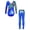 Blue, variant on iiniim Kids Girls 2 Piece Gymnastics Outfits Shiny Long Sleeve Leotards with Athletic Leggings Set Dance Tracksuit