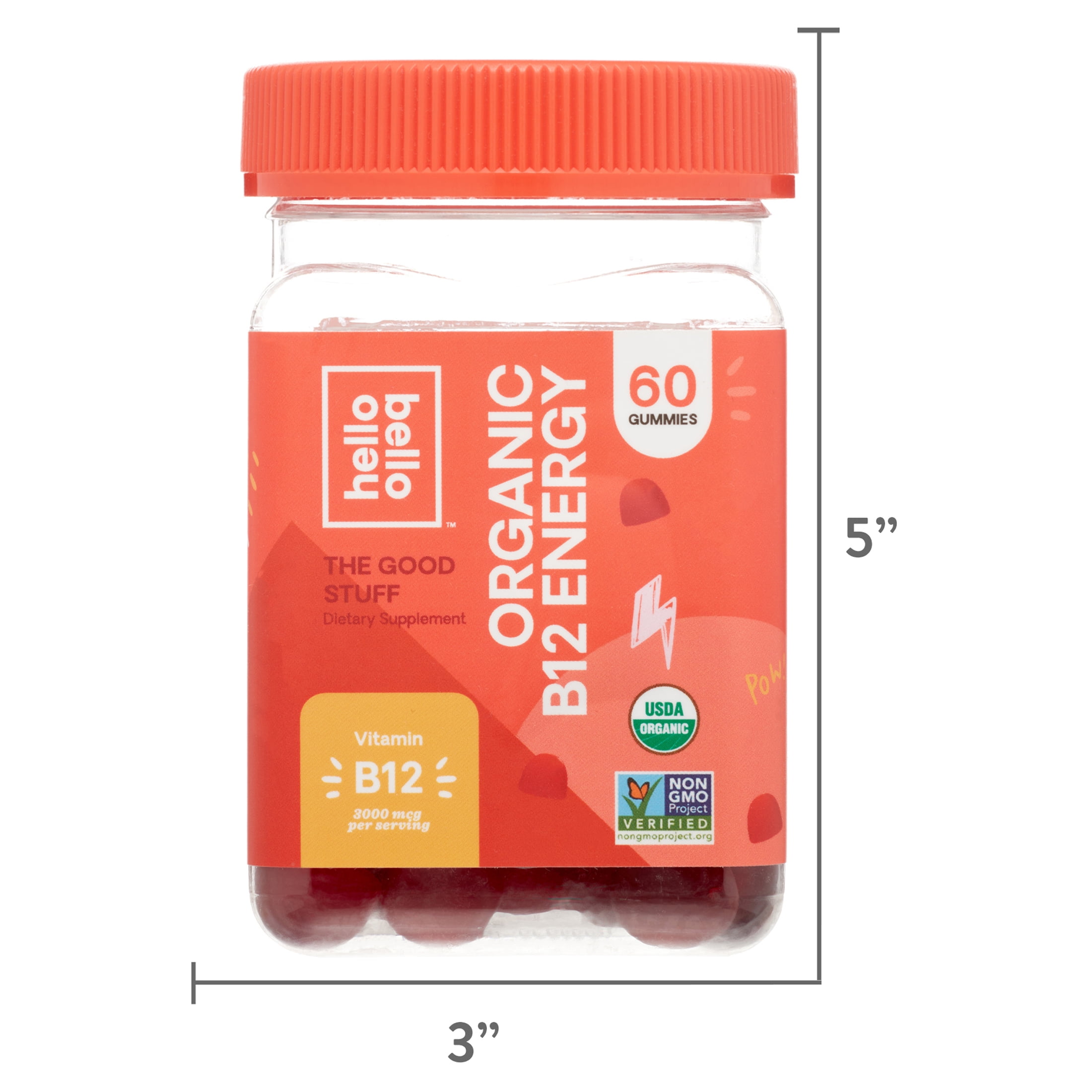 Hello Bello Organic Vitamin B12 Gummies, 3000mcg, 60ct