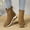 Brown, variant on Wedge Boots for Women Platform Suede Leather Ankle Boots Air Cushion Walking Casual Shoes Ladies Fall Winter Vintage Comfotable Short Booties Brown 7(39)