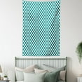 thumbnail image 4 of Teal Tapestry, Polka Dotted Pattern Traditional Style European Inspired and Vibrant Colored Image, Wall Hanging for Bedroom Living Room Dorm Decor, 60W X 80L Inches, Teal White, by Ambesonne, 4 of 5