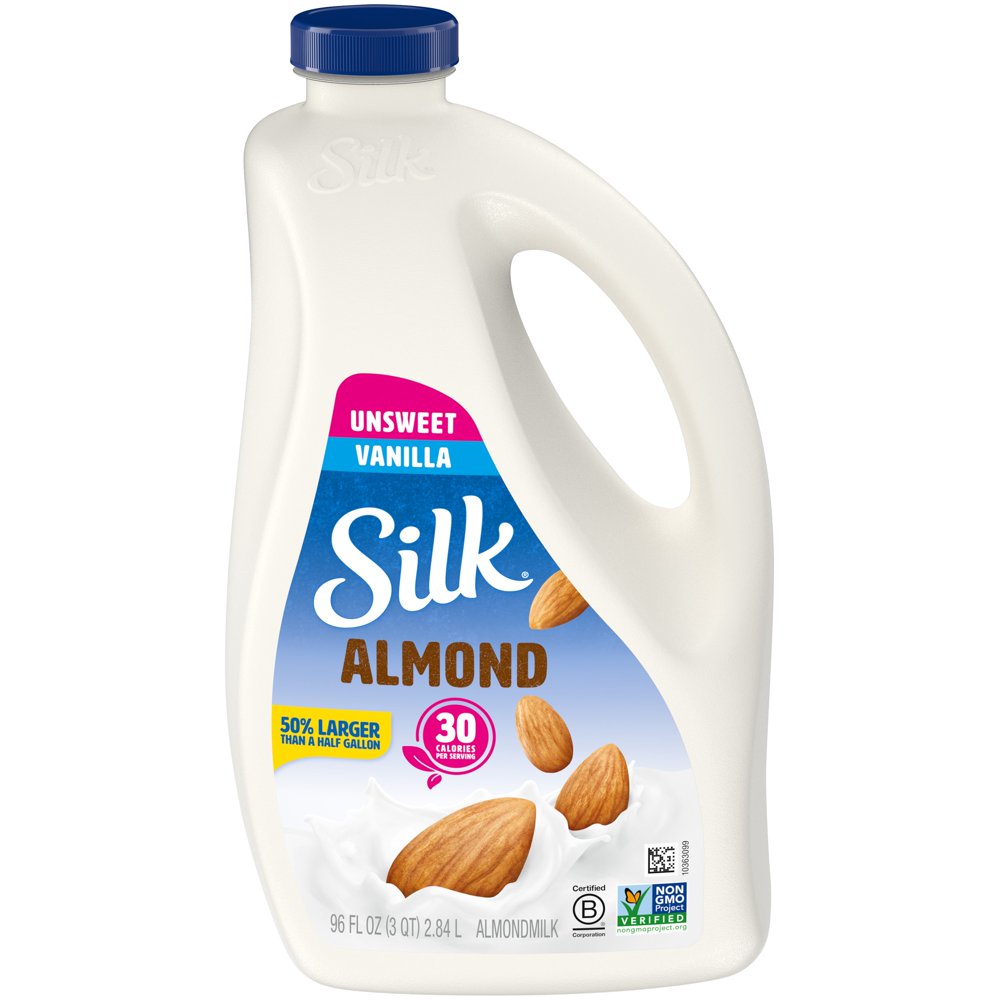 Silk Unsweetened Vanilla Almond Milk, 96 Oz.