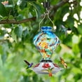 thumbnail image 4 of Hummingbird Feeder, BOLITE Glass Hummingbird Feeders for Outdoors Hanging, with Ant Moat and Five Feeding Ports, 22 Ounces, Leak Proof, Red, Birthday Gifts for Women Men, Gifts for Mom Dad, 4 of 10