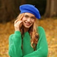 thumbnail image 5 of Wool Blend Women Beret Hat French Beret Cap Winter Fashion Solid Color Hat for Women Girls Lady, 5 of 7