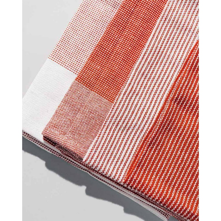 Caldo | Contrast 100% Cotton Kitchen Towels - 4 Set Red