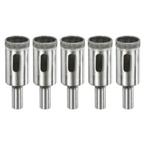 5-Pack Diamond Hole Saw Drill Bit, 0.71 Inch / 18mm Glass Drill Bit for Ceramic/Marble [Silver Tone]