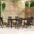 thumbnail image 1 of vidaXL 7 Piece Garden Dining Set Black, 1 of 4