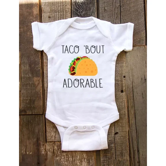Taco 'Bout Adorable Cute & Funny Baby Bodysuit Cute Baby Onesie, BABY BODYSUIT LAT 4424