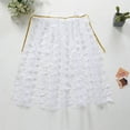 thumbnail image 5 of MEZZALL Toddler Girls Lace Up Cape Party Robe Kids Holiday Party Floral Tulle Princess Cloak Cozy Dailywear, White, 2-10 Years, 5 of 5