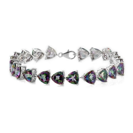 Northern Lights Mystic Topaz Platinum Plated 925 Solid Sterling Northern Lights Mystic Topaz Platinum Plated 925 Solid Sterling Silver Bracelet For Women 37 6 Cttw