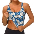 thumbnail image 3 of Balery Swan Birds Sujetadores deportivos con espalda cruzada para mujer, acolchados, sin costuras, de alto impacto, ideales para yoga, gimnasio, entrenamiento y fitness.-Large, 3 of 8
