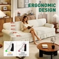 thumbnail image 2 of 2 Piece Mid-Century Modern Sectional Sofa with Ruffled Skirt, Chenille Living Room Furniture Sets, 74'' Love Seat, 93.7'' 4-Seater Deep Comfy Couch, Home Sofas for Living Room, Office, Beige, 2 of 8