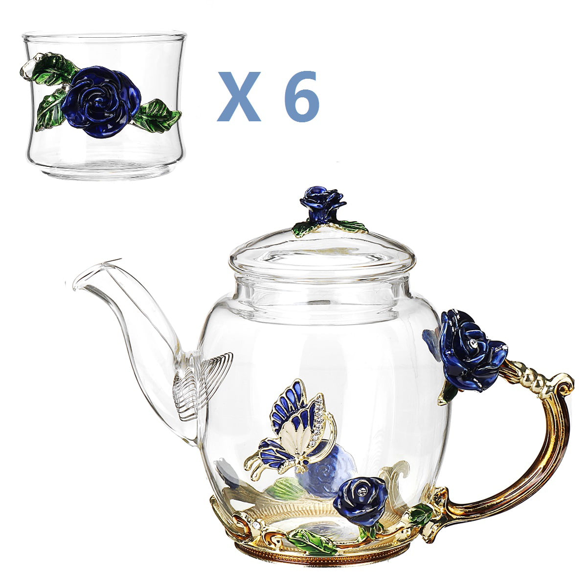 Gaiwan Luxury Silver Cover Bowl Tea Appliance Colour Enamels Black Tea's Cup Set 