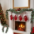 thumbnail image 4 of LanSuare 5.9FT Christmas Norfolk Pine Garland, Artificial Garlands with Red Berries Eucalyptus Leaves, Faux Winter Garland for Table, Mantle, Fireplace, Xmas Decorations, 4 of 9