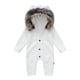 thumbnail image 1 of Body De Bebé Canastilla Onesies Para Niño Pequeño Niña Color Sólido De Manga Larga Con Capucha Cuello De Felpa Mono Mameluco Blanco Odeerbi  LM103-9972, 1 of 6