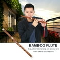 thumbnail image 1 of XYCCA Bitter Bamboo Flute Chinese Dizi Instrument 2 Sections w/ Accessories (Transparent Strip F Key)-082602, 1 of 5