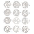 thumbnail image 1 of Pendentif Collier, 12 Pcs/ensemble Pendentif Signe du Zodiaque en Acier Inoxydable Pendentif Collier DIY Conçu pour l'Avenir, 1 of 14