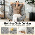 thumbnail image 6 of Tappio Outdoor Rocking Egg Chair, Indoor Papasan Chair Rattan Patio Wicker Lounge with Thick Cushion for Bedroom Living Room Garden Porch Backyard, Gray, 6 of 9