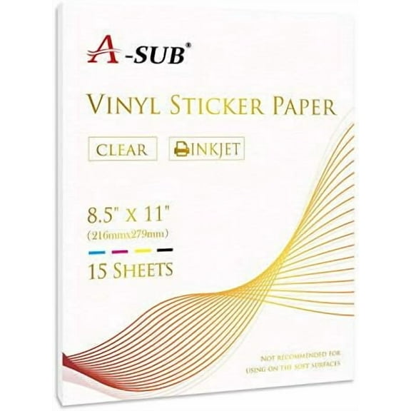 Clear  Paper for Inkjet Printers - Waterproof Translucent Printable Vinyl  Paper - 15 Sheets 8.5x11 Inch Glossy Clear  Paper for Custom Decals$$