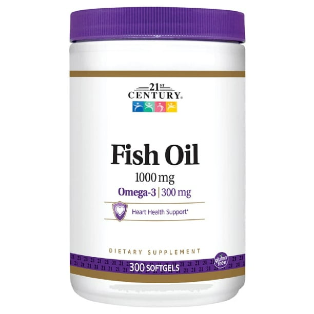 21st Century Omega3 Fish Oil Softgels, 1000 mg, 300 Count Walmart