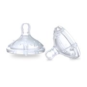 Nuby Natural Touch SoftFlex Breast Size Nipples 2 Pack, Fast Flow