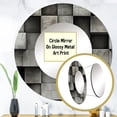 thumbnail image 3 of Designart "Concrete Wall Optical Art" Brick Rund Mirror For Wall Decor - Large Grey Round Printed Mirror -Modern Round Living Room Mirror - 23" x 23", 3 of 6