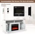 thumbnail image 3 of Giantex 58" Fireplace TV Stand for 65" TV, Media Entertainment Center w/ Electric Fireplace, LED Lights, TV Console Table, White, 3 of 7