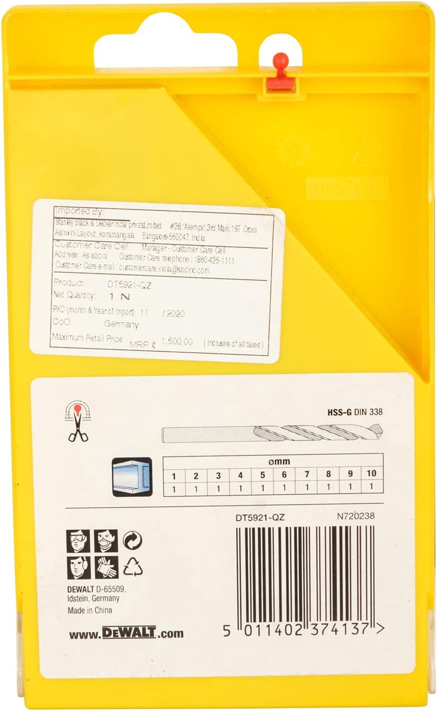 DEWALT - DT5921 Extreme Metal Drill Bit Set, 10 Piece