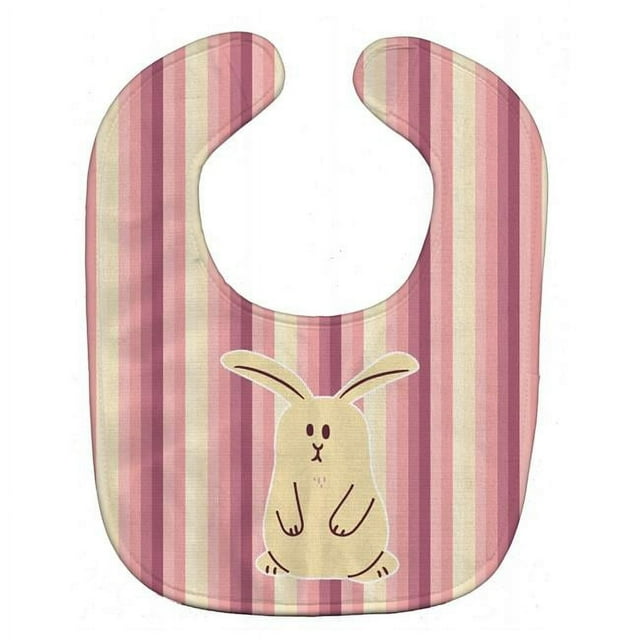 Carolines Treasures BB7084BIB Rabbit on Stripes Baby Bib