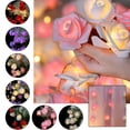 thumbnail image 3 of Led Light String, 5M 50Leds Battery & Usb Powered Rose Fairy Lights With White & Light Purple Roses, Low Voltage Anti-Overheat For Halloween Party Yard Garden Porch Decoration, 3 of 3