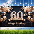 thumbnail image 6 of Rose Gold Balloon Happy Birthday Banner Decorative Stars Confetti 60th Celebration for Birthday Party Indoor Decoration Photo Shoot, 6 of 7