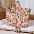 thumbnail image 5 of Dogs with Flowers Hooded Bath Towel，50"x30" for Ages 3 To 12 Kids, Quick Dry Lightweight Soft Microfiber Hood Beach Towel Cover Up for Kids, 5 of 7