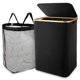thumbnail image 1 of Laundry Basket with Lid, Black Laundry Basket with Removable Laundry Bag - Laundry Sorter for Bathroom & Bedroom, 1 of 5