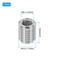 thumbnail image 2 of Uxcell 5 Pcs 316 Stainless Steel Thread Repair Insert Nut M12 x 1.75mm Male to M8 x 1.25mm Female 15mm Length, 2 of 7