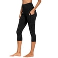 thumbnail image 2 of VV AVEORS Capri Leggings For Women - High Waisted Tummy Control Compression Leggings Quick Dry Athletic Workout Yoga Pants With Pockets Black L, 2 of 7