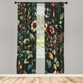thumbnail image 2 of Ambesonne Nostalgia Aura Leafy Jungle Floral Curtains, Laurel Green Dark Coral, 28"x 84", 2 of 2