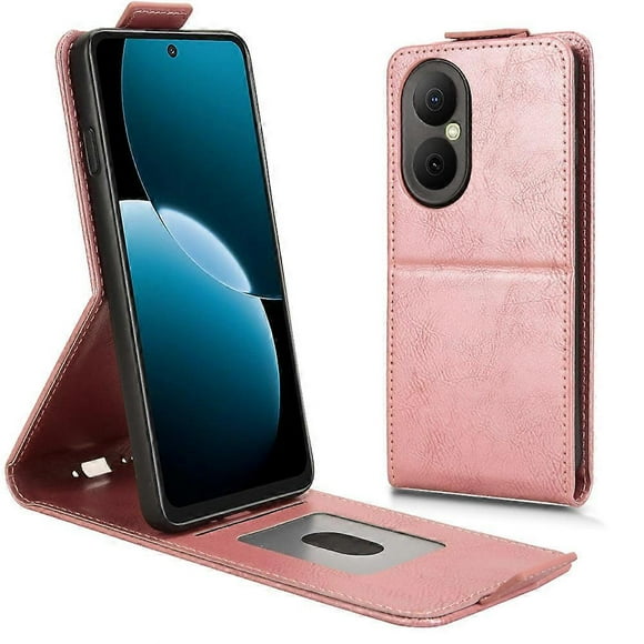For Huawei Enjoy 80 Stand Case Magnetic Clasp Vertical Flip Leather Phone Cover with Card Holder - O