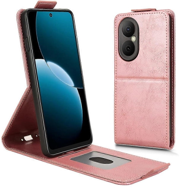 For Huawei Enjoy 80 Stand Case Magnetic Clasp Vertical Flip Leather Phone Cover with Card Holder - O